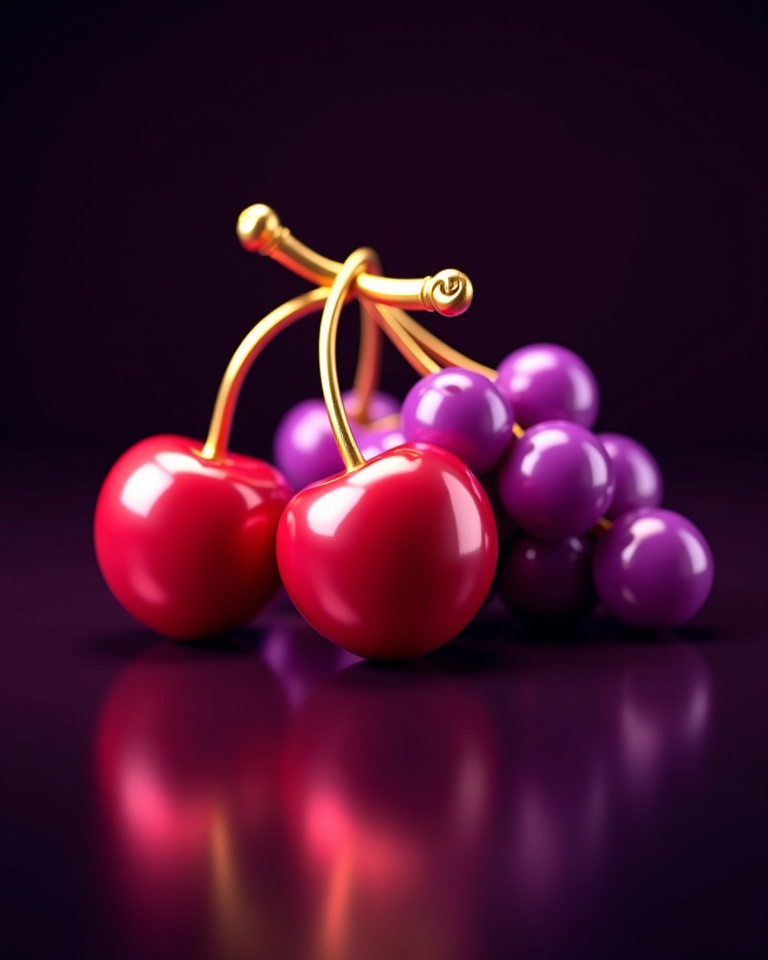 Cherry and grape symbol artwork